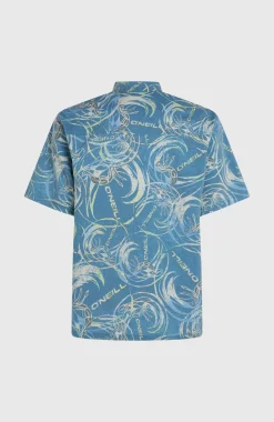 HerenO'Riginals UPF 50+ overhemd met korte mouwen| Blauw
