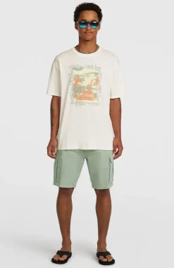 HerenPhoto Front-Print T-shirt| Wit