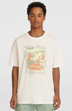HerenPhoto Front-Print T-shirt| Wit