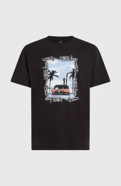 HerenPhoto Front-Print T-shirt| Zwart
