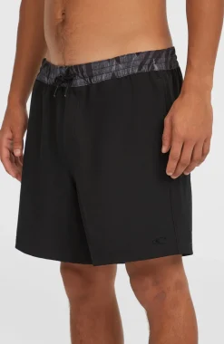 HerenPocket Print 16'' zwembroek| Zwart