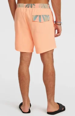 HerenPocket Print 16'' zwembroek| Oranje