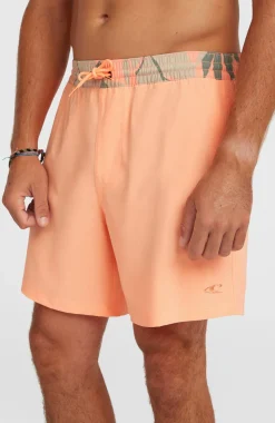 HerenPocket Print 16'' zwembroek| Oranje