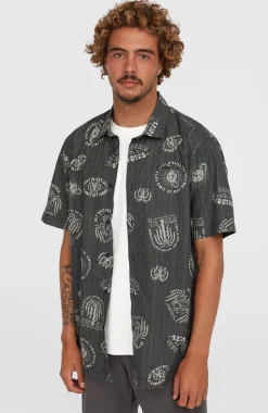 HerenPrint overhemd| Zwart