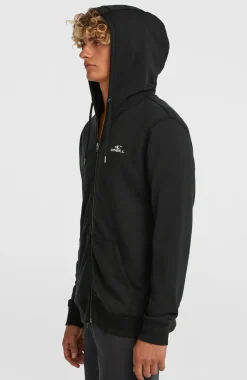 HerenSmall Logo hoodie met volledige rits| Zwart