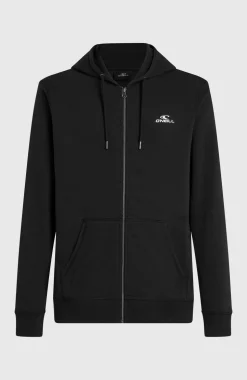 HerenSmall Logo hoodie met volledige rits| Zwart