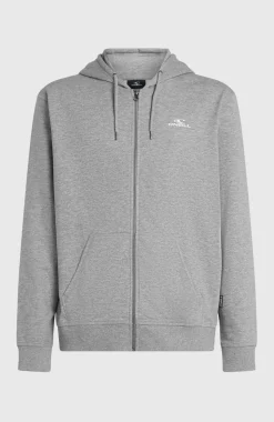 HerenSmall Logo hoodie met volledige rits| Grijs
