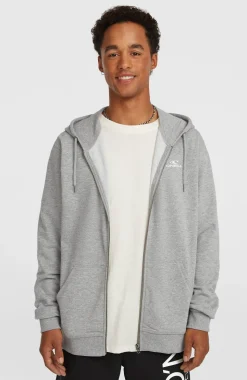 HerenSmall Logo hoodie met volledige rits| Grijs