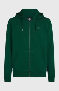 HerenSmall Logo hoodie met volledige rits| Groen