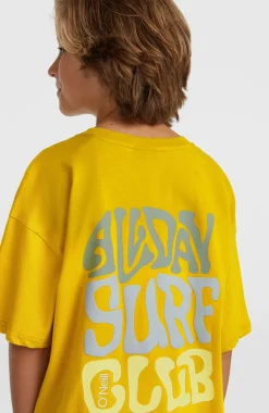 KidsBack Print T-shirt| Geel