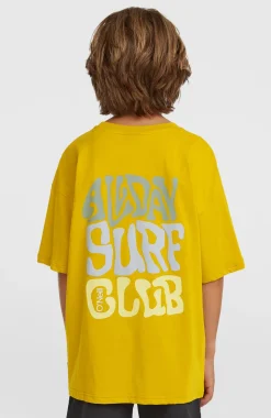 KidsBack Print T-shirt| Geel