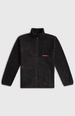 KidsHigh-Pile fleecevest met volledige rits| Zwart