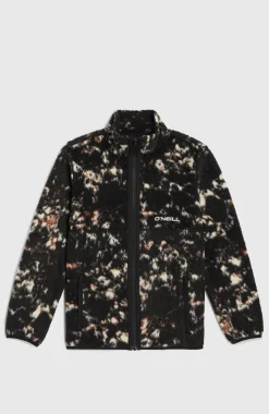 KidsHigh-Pile fleecevest met volledige rits| Zwart