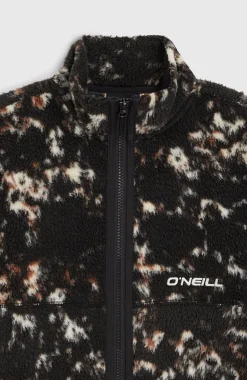 KidsHigh-Pile fleecevest met volledige rits| Zwart