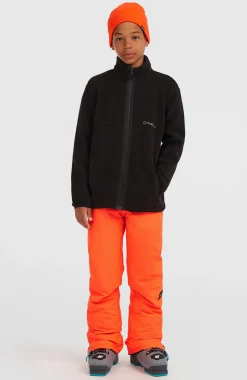 KidsHigh-Pile fleecevest met volledige rits| Zwart