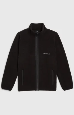 KidsHigh-Pile fleecevest met volledige rits| Zwart