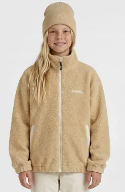 KidsHigh-Pile fleecevest met volledige rits| Beige
