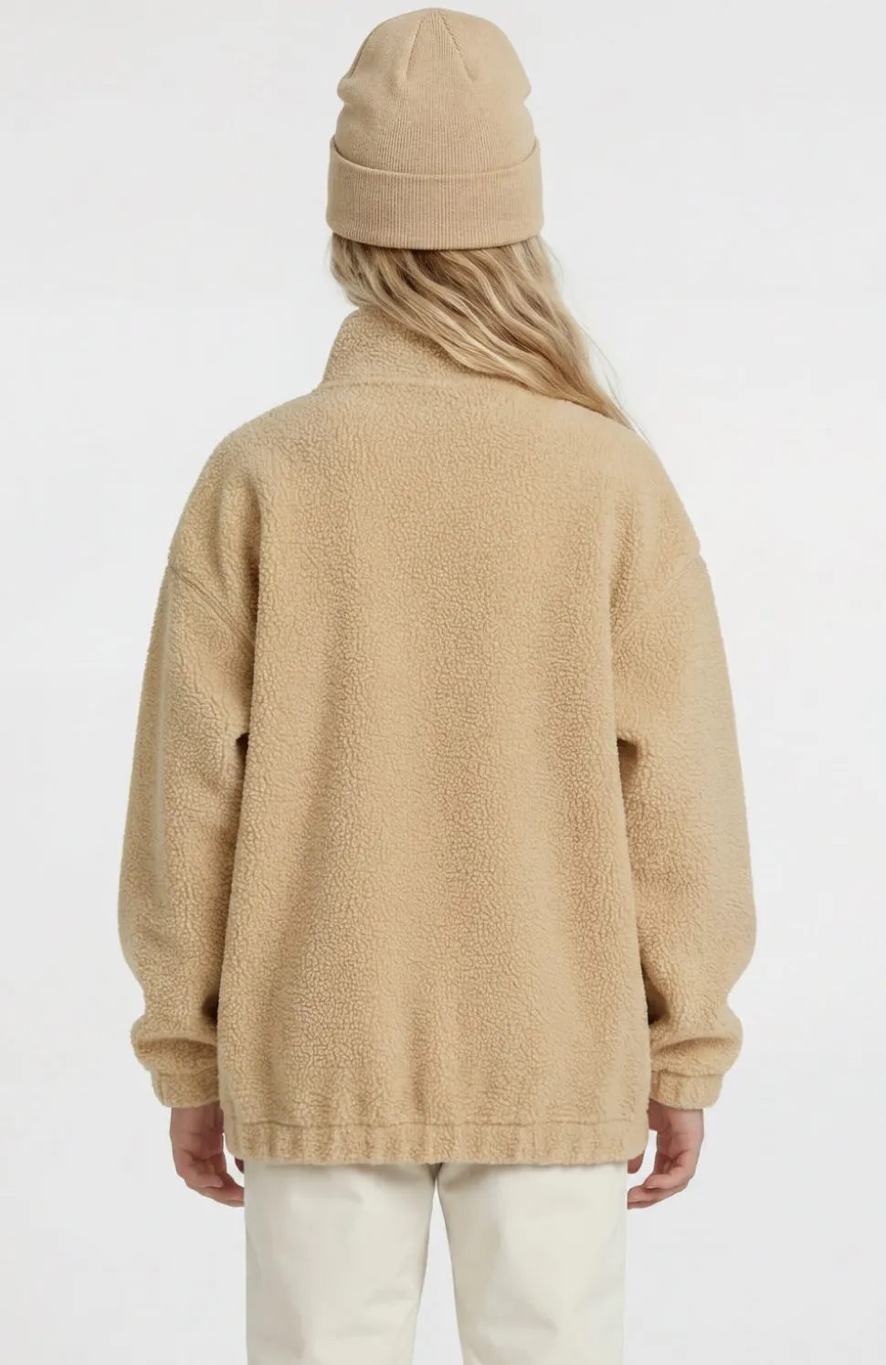 KidsHigh-Pile fleecevest met volledige rits| Beige