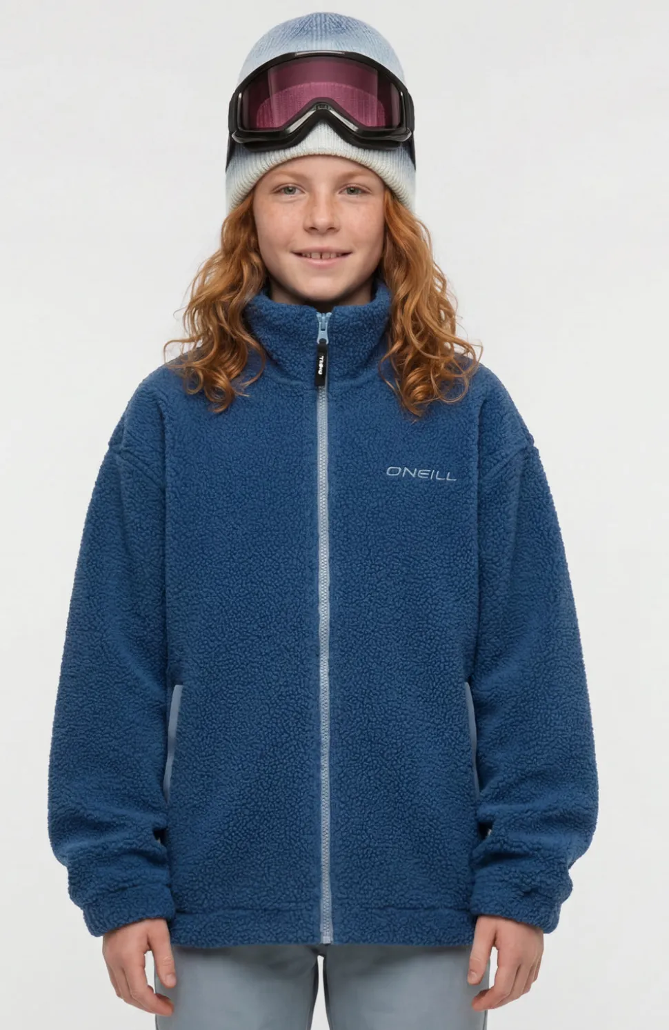 KidsHigh-Pile fleecevest met volledige rits| Blauw