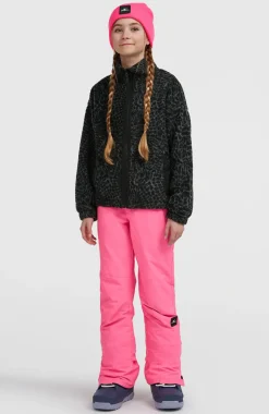 KidsHigh-Pile fleecevest met volledige rits| Zwart