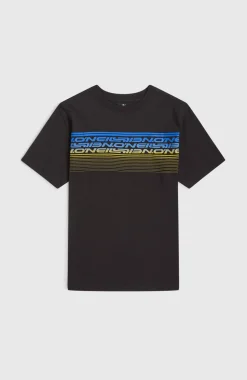 KidsO'Neill Logo Stripe T-shirt| Zwart