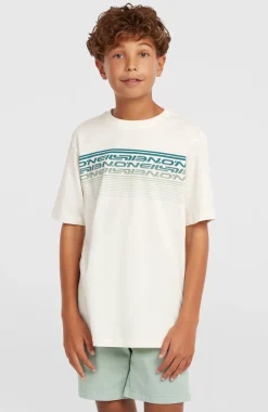 KidsO'Neill Logo Stripe T-shirt| Wit
