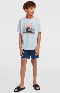 KidsSlub Graphic T-shirt| Blauw