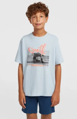 KidsSlub Graphic T-shirt| Blauw
